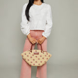 Lana Cropped Wide Leg Jeans - Coral Rose