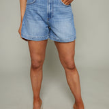 Mimi Denim High Rise A-Line Shorts - Sail Away