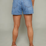 Mimi Denim High Rise A-Line Shorts - Sail Away