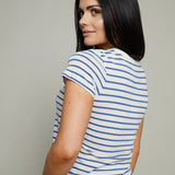 Clara Striped Tee Shirt - True Navy