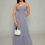 Sonia Gingham Ruffle Maxi Dress