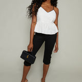Rizzo Contrast Peplum Top