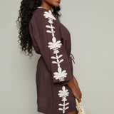 Kendall Embroidered Palm Cover Up Dress