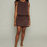 Liza Floral Terry Fringe Wrap Skirt