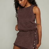 Marisol Floral Terry Fringe Tank Top