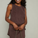Marisol Floral Terry Fringe Tank Top