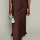 Harriet Satin Tie Front Skirt