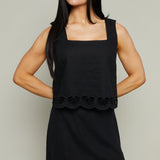 London Embroidered Linen Mini Skirt