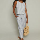 Mia Knit Wide Leg Pant - Summer Stone