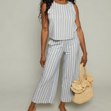 Mia Knit Wide Leg Pant - Summer Stone