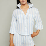 Edith Striped Airy Gauze Short - Sea Salt