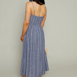 Talia Striped Linen Maxi Dress