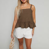 Briana Cropped Peplum Top