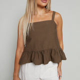 Briana Cropped Peplum Top