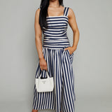 Dania Striped Gathered Midi Dress