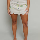 Zayla Embroidered Scalloped Mini Skirt