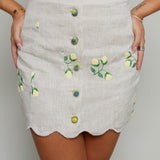 Zayla Embroidered Scalloped Mini Skirt