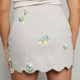 Zayla Embroidered Scalloped Mini Skirt