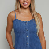 Stevie Denim Midi Dress - Medium Indigo