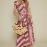 Monica Striped Cinched Waist Top