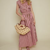 Sonja Striped Cinched Waist Skirt