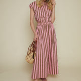 Monica Striped Cinched Waist Top