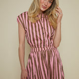 Monica Striped Cinched Waist Top
