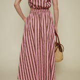 Sonja Striped Cinched Waist Skirt