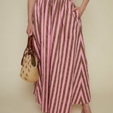 Sonja Striped Cinched Waist Skirt