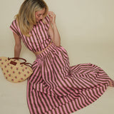 Sonja Striped Cinched Waist Skirt