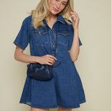 Michelle Denim Mini Shirt Dress