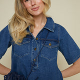 Michelle Denim Mini Shirt Dress