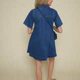 Michelle Denim Mini Shirt Dress