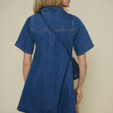 Michelle Denim Mini Shirt Dress