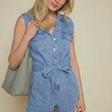 Hadley Soft Denim Sleeveless Romper