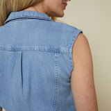 Hadley Soft Denim Sleeveless Romper