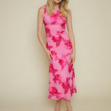 Felicia Floral Embroidered Mesh Midi Dress