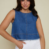 Darra Cropped Denim Top
