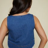 Darra Cropped Denim Top