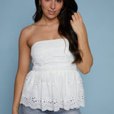 Giovanna Embroidered Pleated Top