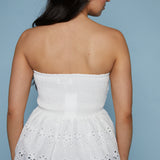Giovanna Embroidered Pleated Top