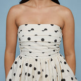 Amanda Polka Dot Bubble Hem Top