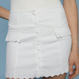 Jaclyn Embroidered Denim Mini Skirt