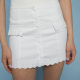 Jaclyn Embroidered Denim Mini Skirt