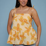 Rory Floral Ruffled Hem Top