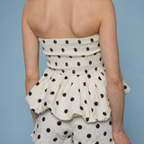 Amanda Polka Dot Bubble Hem Top