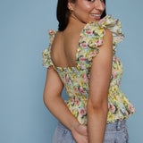 Britta Floral Smocked Peplum Top