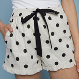 Tara Polka Dot Ruffle Hem Shorts