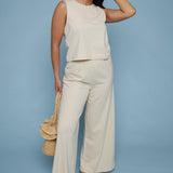 Mia Jersey Flare Pant - Panna Cotta