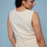 Lyra Jersey Muscle Tank - Panna Cotta